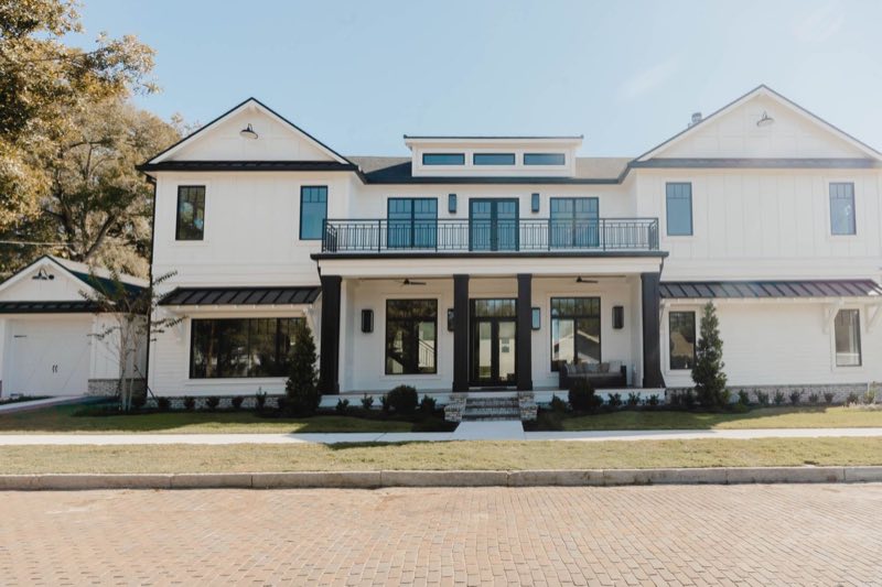 The front of the house in daylight