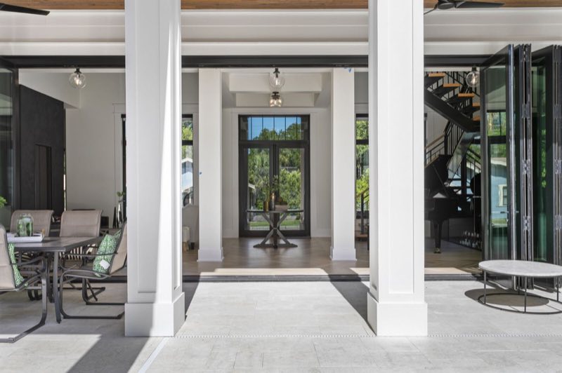 Back porch with the doors folded open