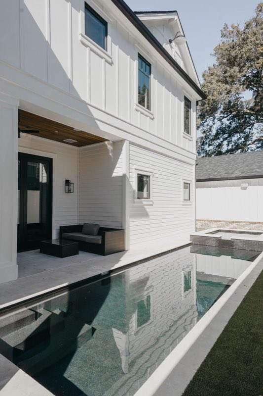The pool and the back of the house