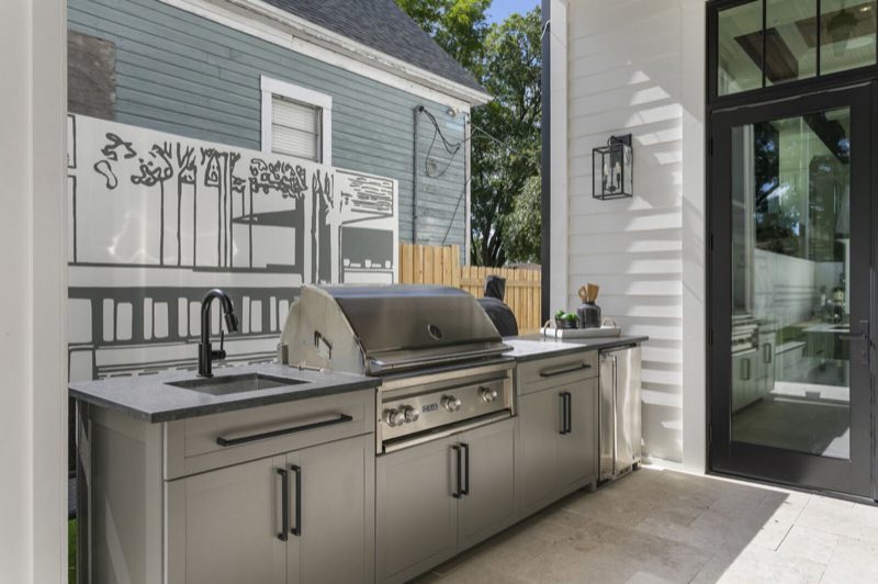 Outdoor kitchen on the back porch