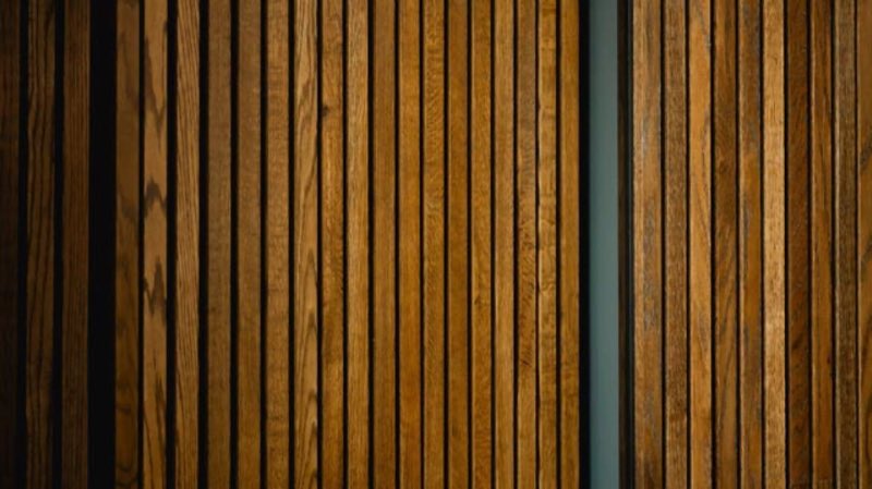Close-up of vertical oak boards