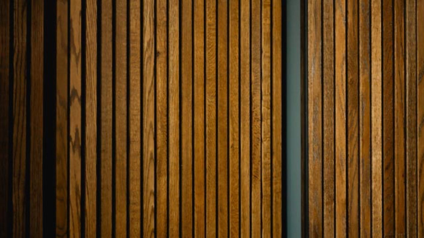 Close-up of vertical oak boards